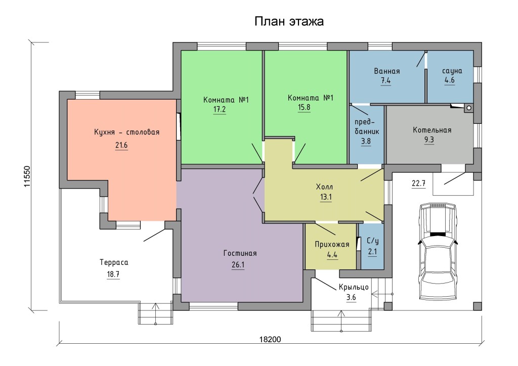 Проекты одноэтажных домов из теплоблоков